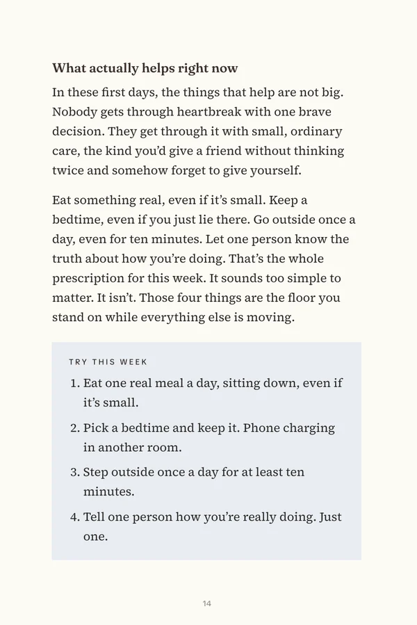 A page from Finding Your Feet Again: A “Try this week” box